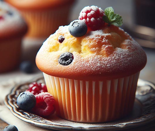 Un muffin de vainilla